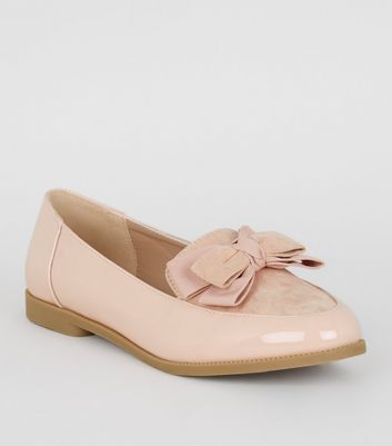 Pink hot sale bow loafers