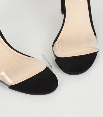 Black shoes cheap with clear straps