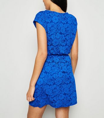 Mela Bright Blue Floral Lace Dress New Look shop for Mela Bright Blue Floral Lace Dress New Look at Shopo