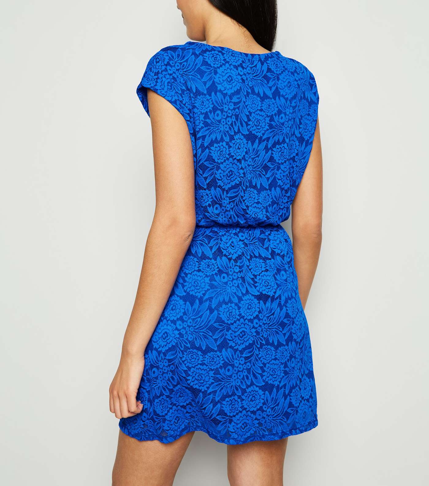 Mela Bright Blue Floral Lace Dress Image 3