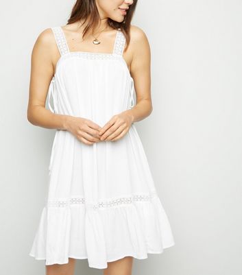 new look white crochet dress