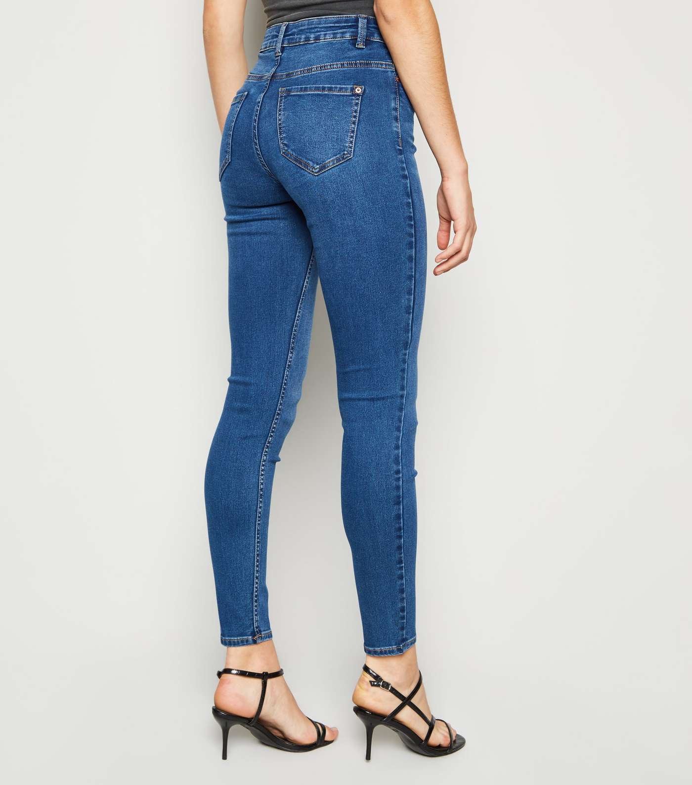 Bright Blue Mid Rise India Super Skinny Jeans Image 3