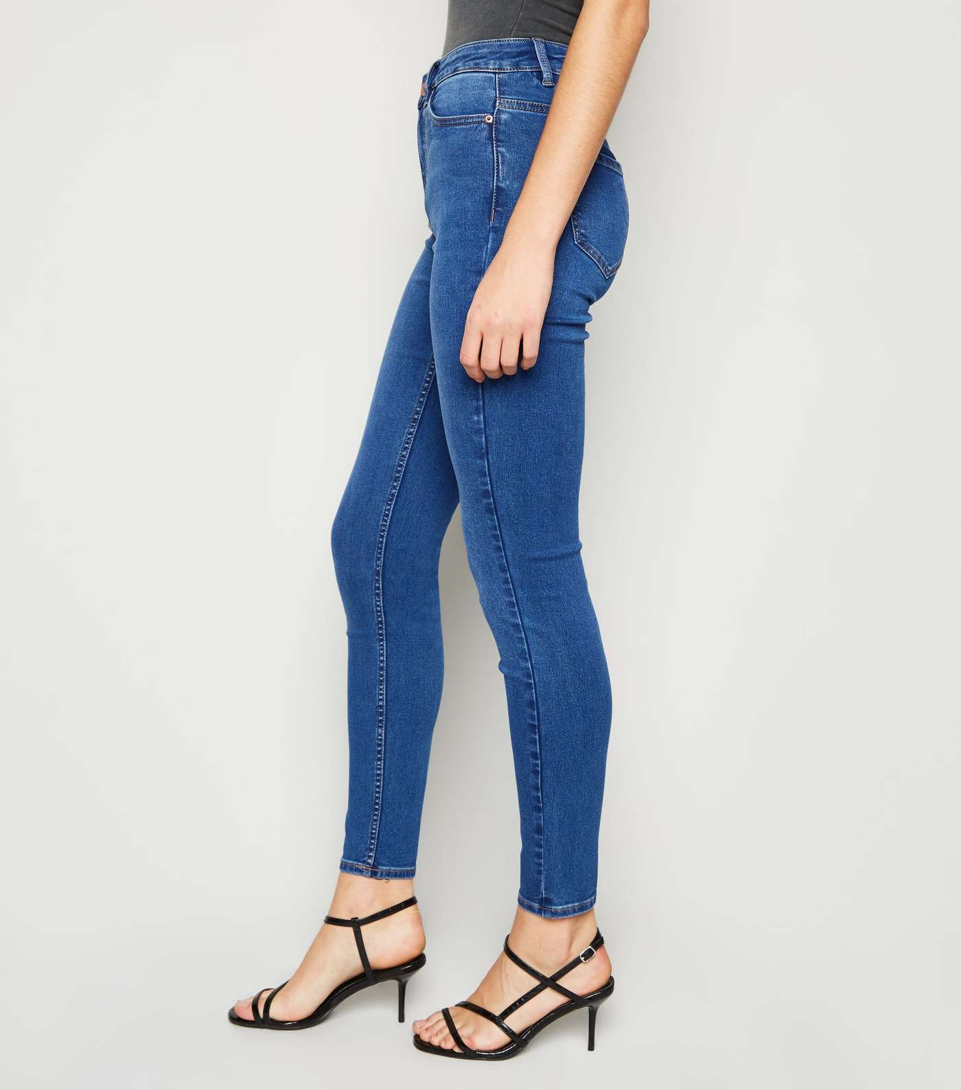 Bright Blue Mid Rise India Super Skinny Jeans Image 5