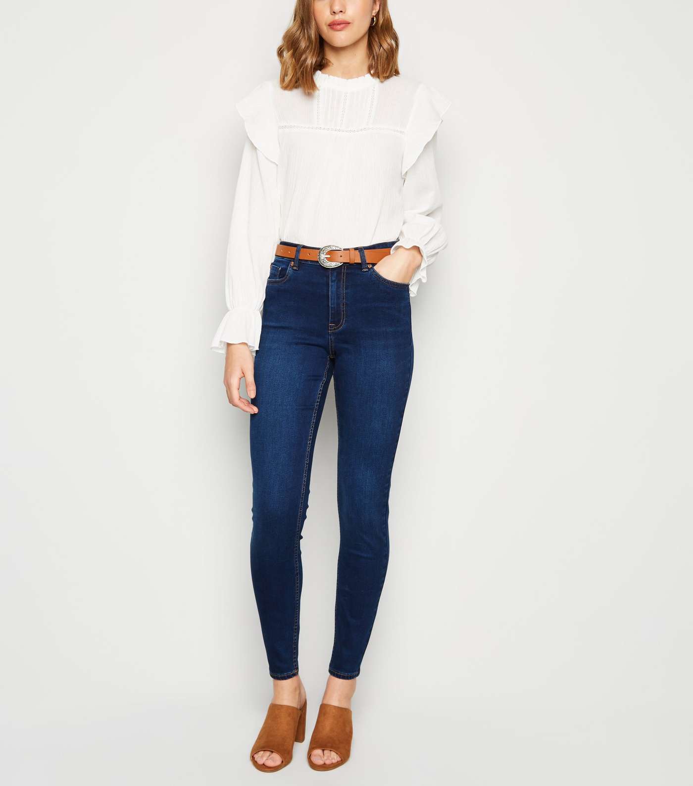 Blue Rinse Wash Mid Rise India Super Skinny Jeans