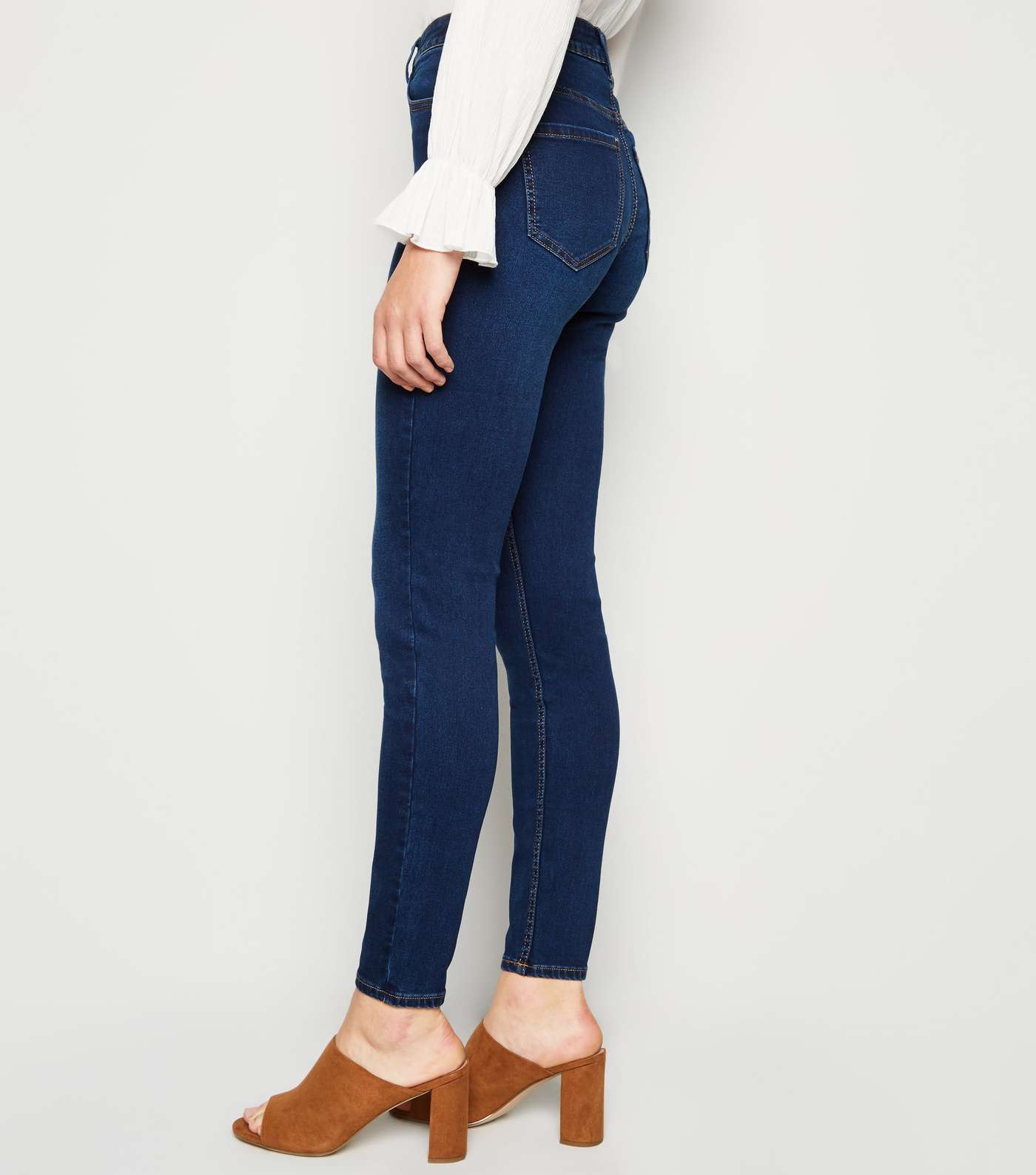 Blue Rinse Wash Mid Rise India Super Skinny Jeans Image 3