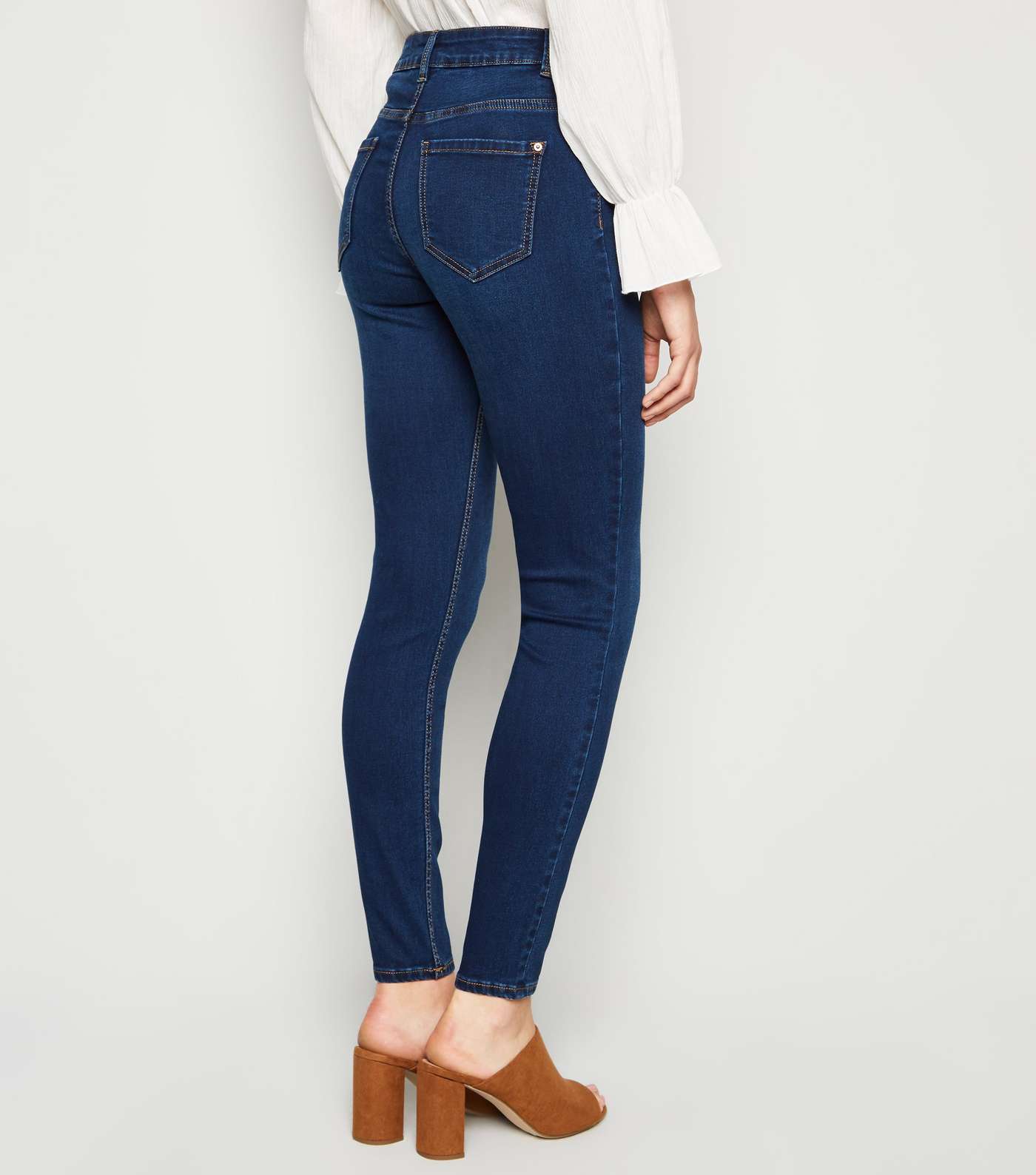 Blue Rinse Wash Mid Rise India Super Skinny Jeans Image 5