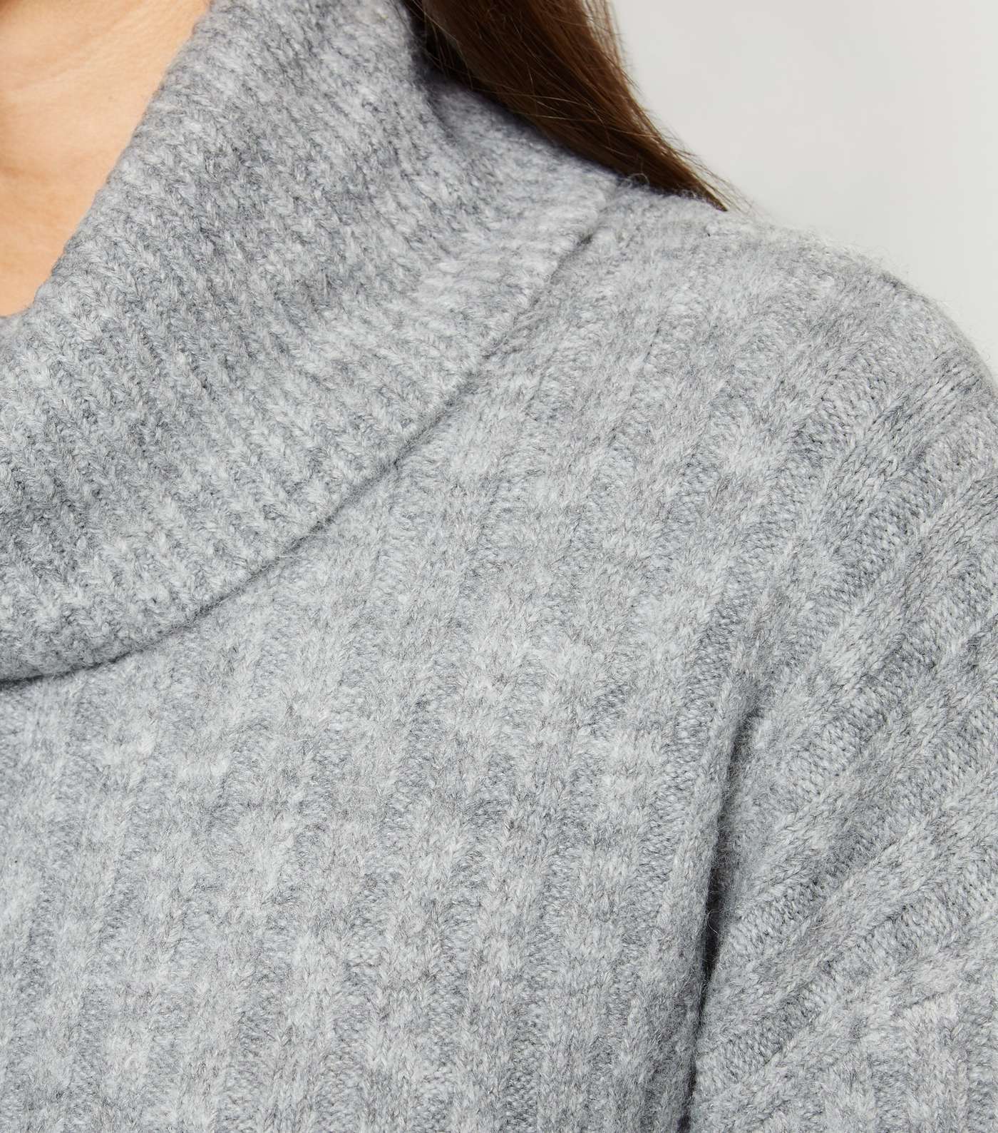 Pale Grey 2 in 1 Roll Neck Jumper Image 2