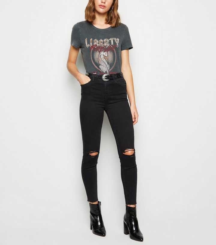 at lege Pacific definitive Black 'Lift & Shape' Ripped Knee Jenna Skinny Jeans | New Look