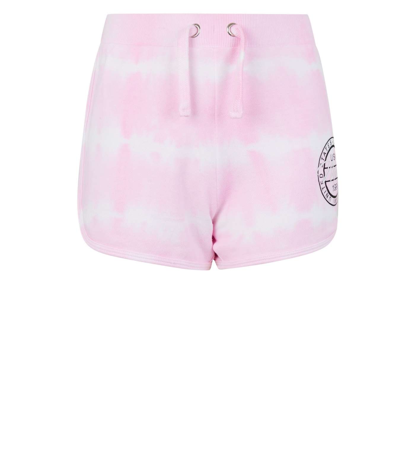 Girls Pink Tie Dye Miami Slogan Shorts Image 4