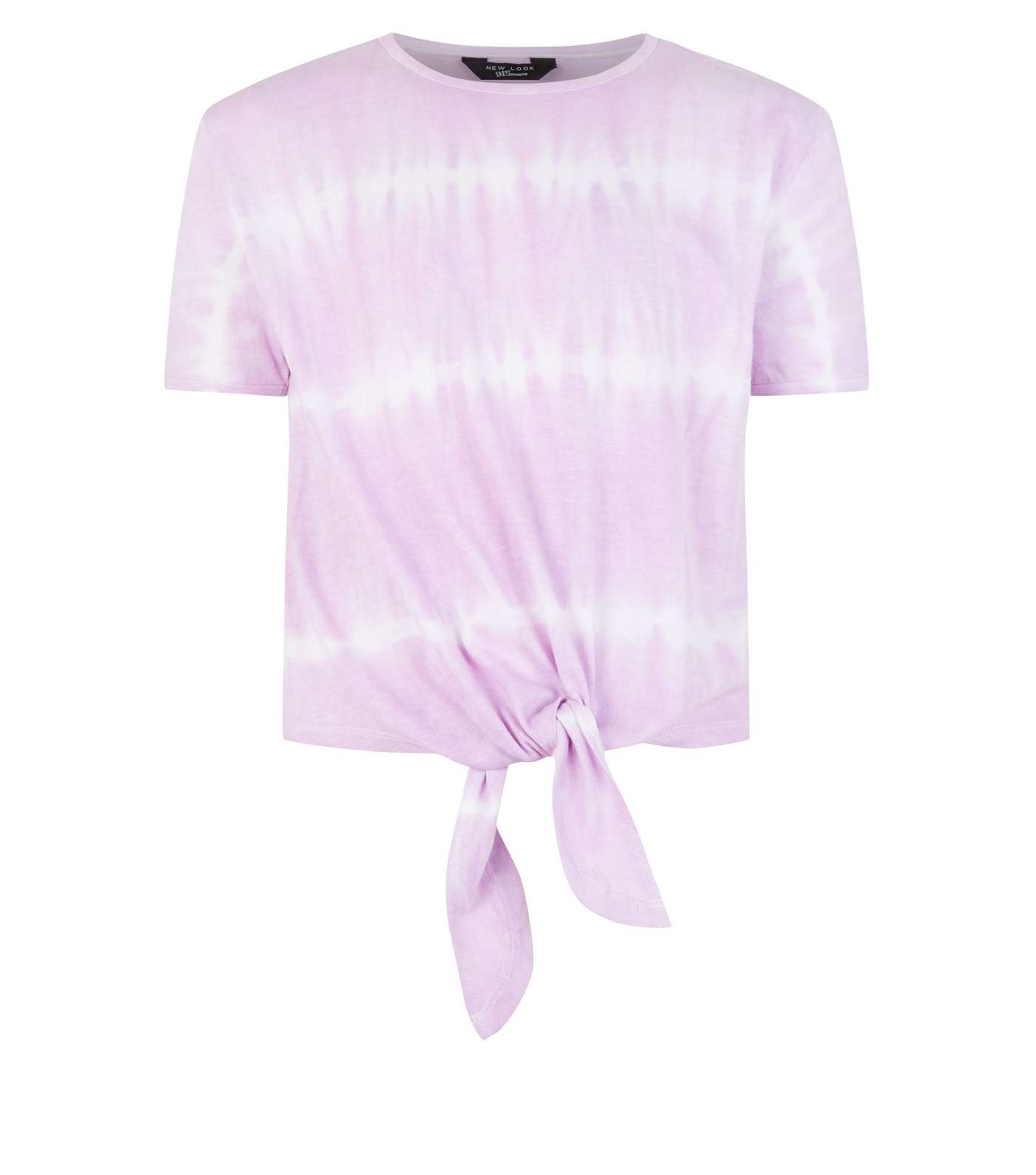 Girls Purple Tie Dye Tie Front T-Shirt Image 4