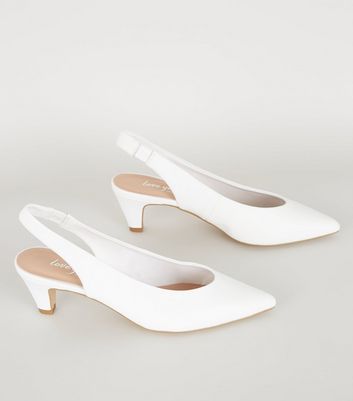 white slingback court shoes