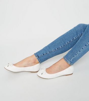 new look white ballet pumps