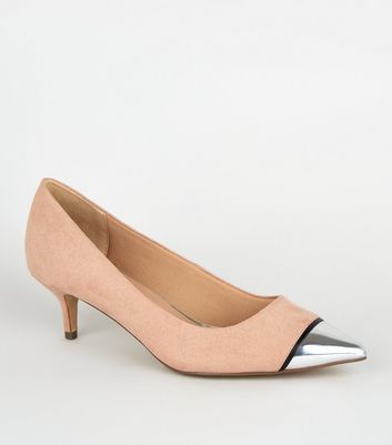 wide fit nude kitten heels