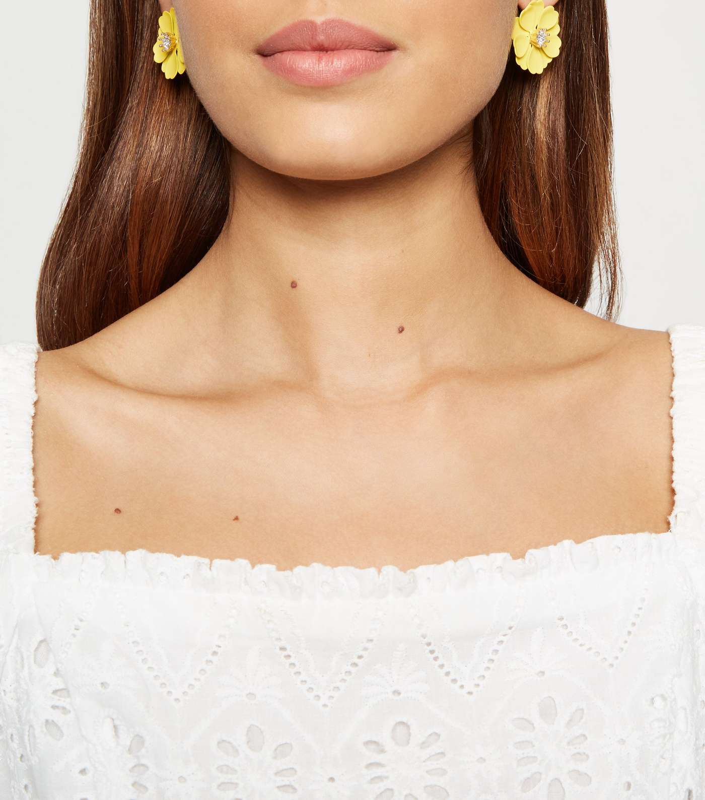 Yellow Flower Gem Centre Earrings Image 2