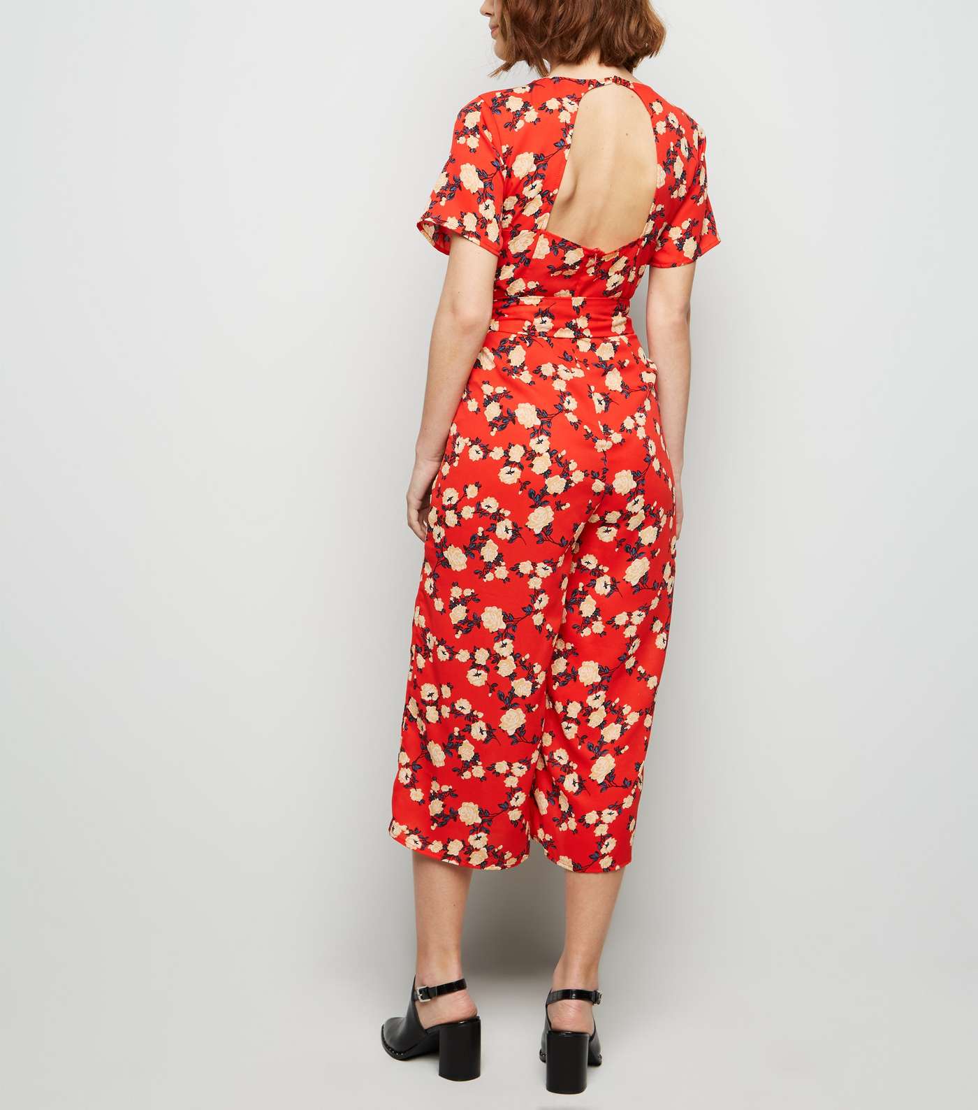 Cameo Rose Red Floral Culotte Jumpsuit  Image 3