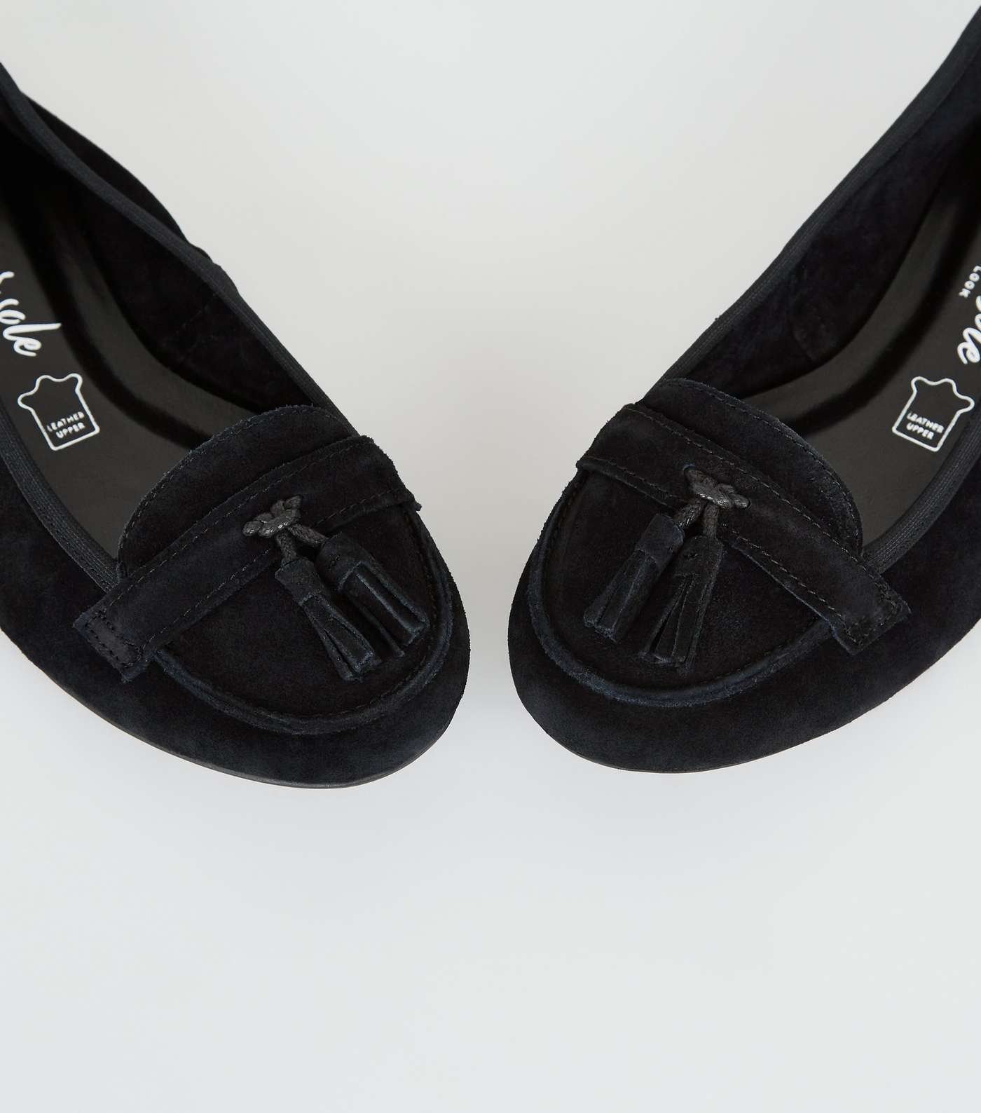 Wide Fit Black Suede Tassel Loafers Image 3