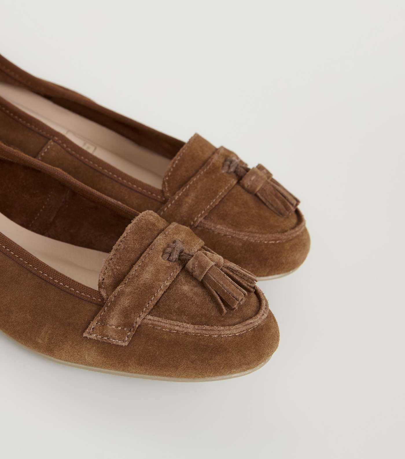 Wide Fit Tan Suede Tassel Loafers Image 3