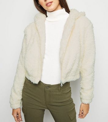 new look white teddy jacket