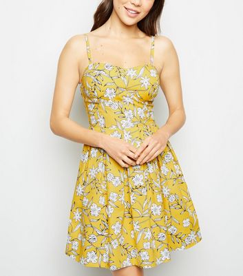 new look yellow floral dress