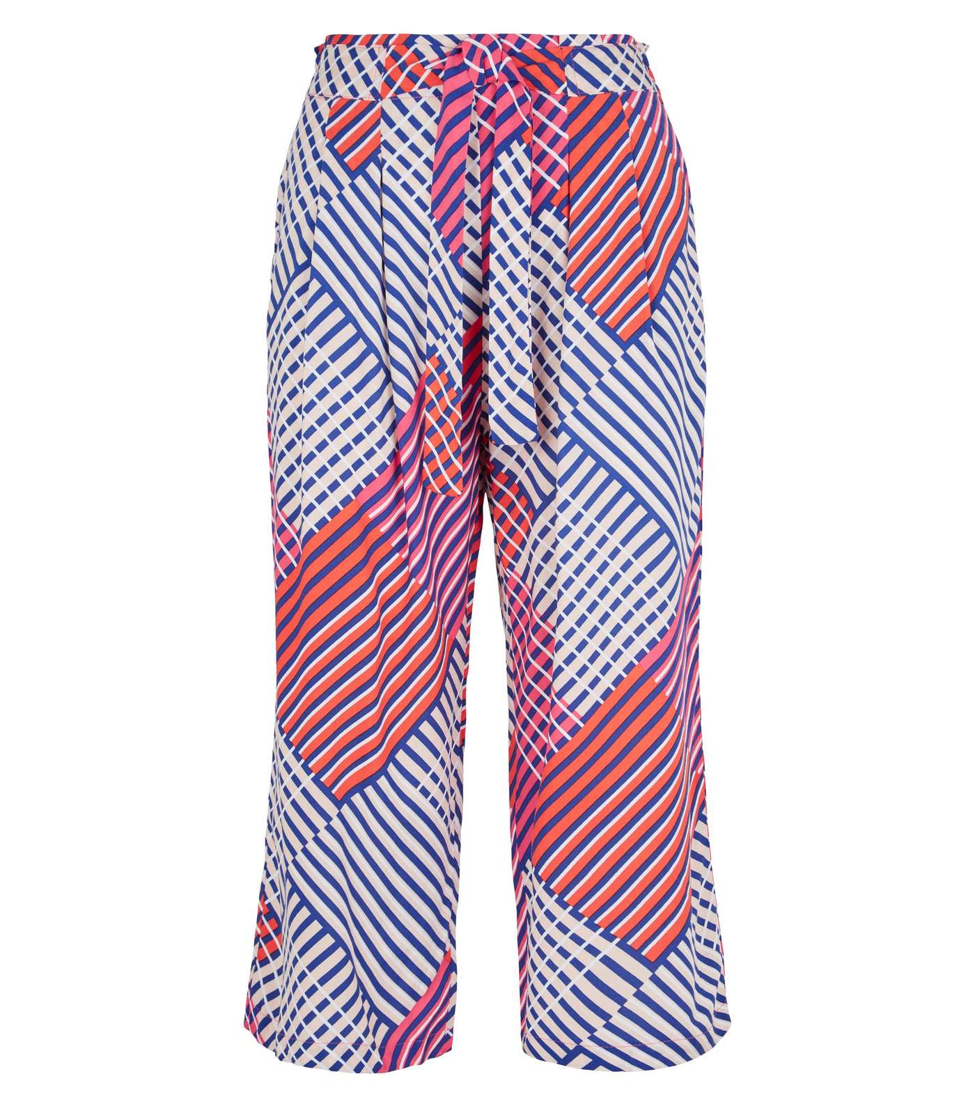 JDY Pink Diamond Print Belted Crop Trousers Image 4