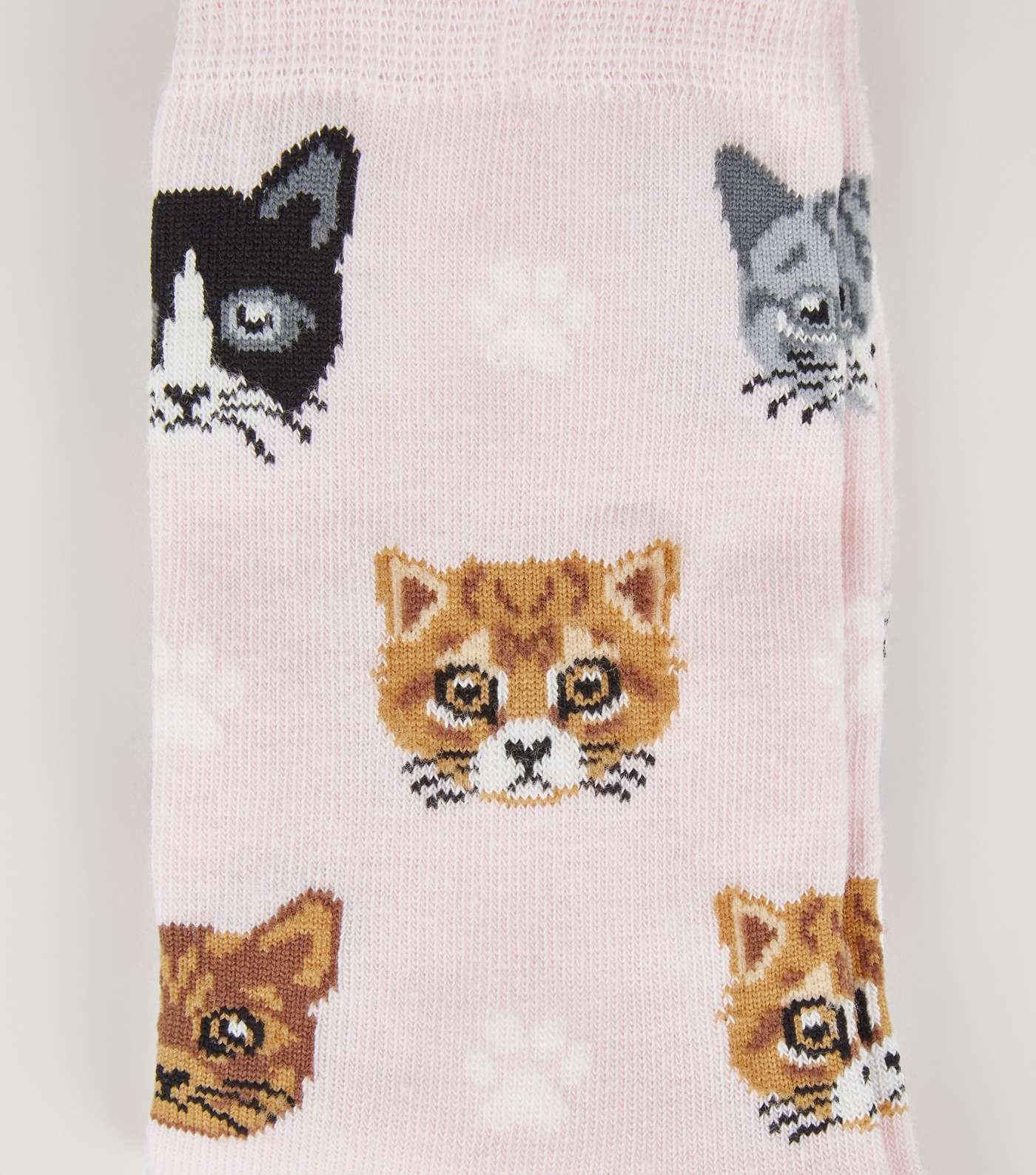 Pink Cat and Paw Pattern Socks Image 3