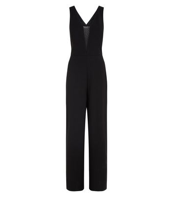 mesh insert jumpsuit