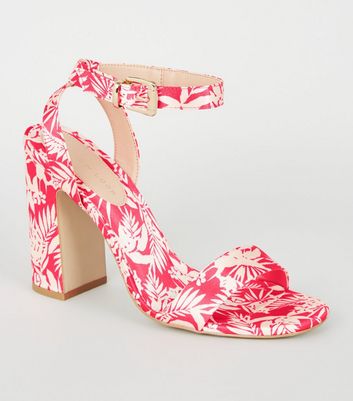 bright pink block heels