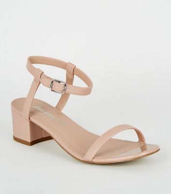 low block nude heels