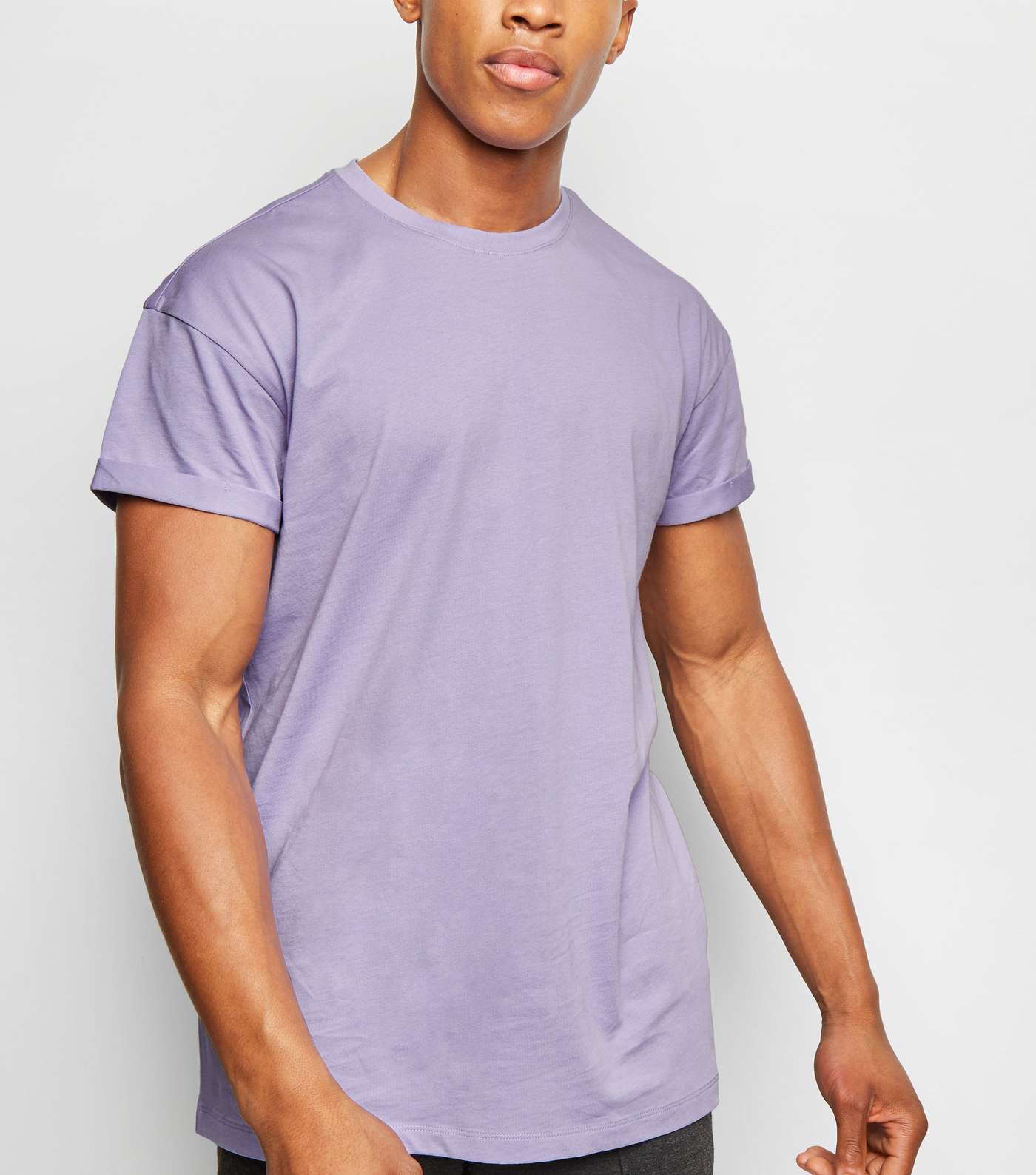 Lilac Short Roll Sleeve T-Shirt 