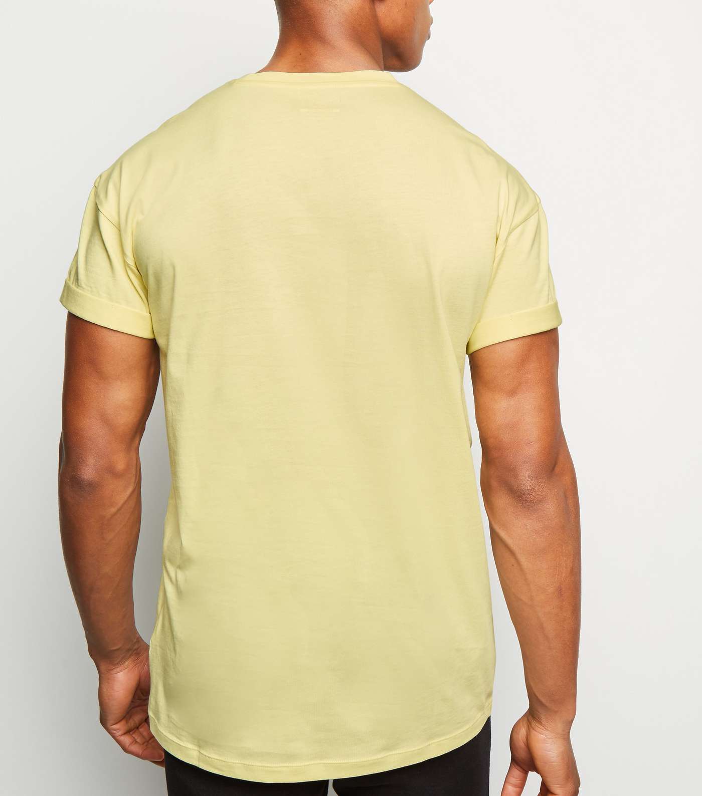 Pale Yellow Short Roll Sleeve T-Shirt  Image 3