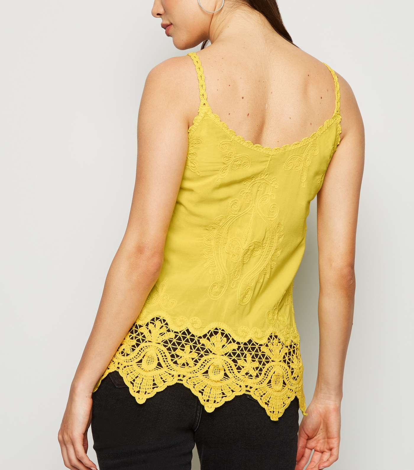 Maternity Yellow Crochet Cami Image 3