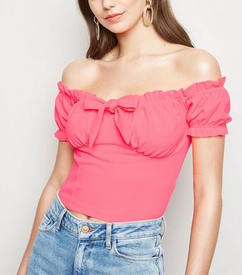 Neon bardot top sale