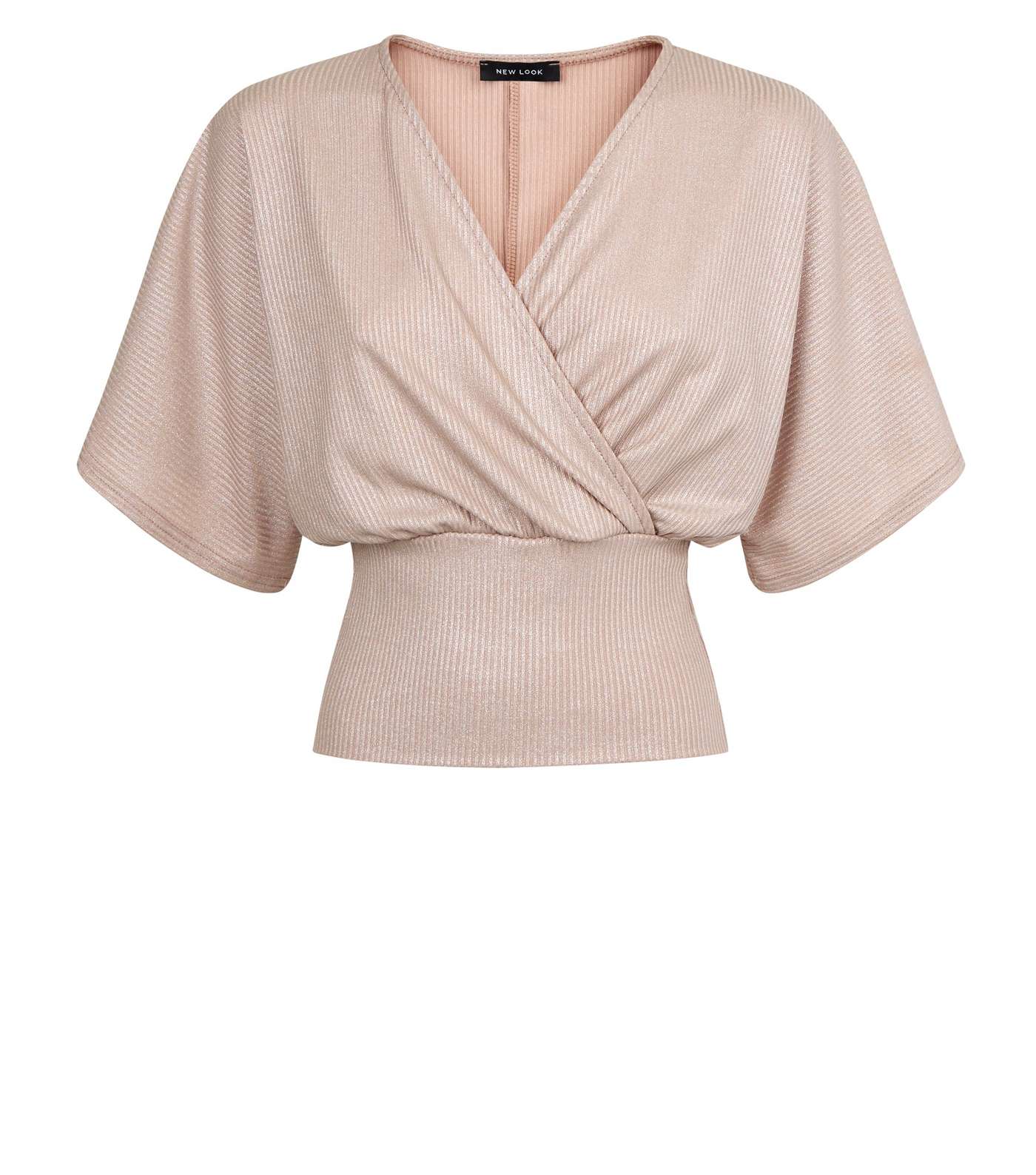Pale Pink Glitter Wrap Front Top Image 4