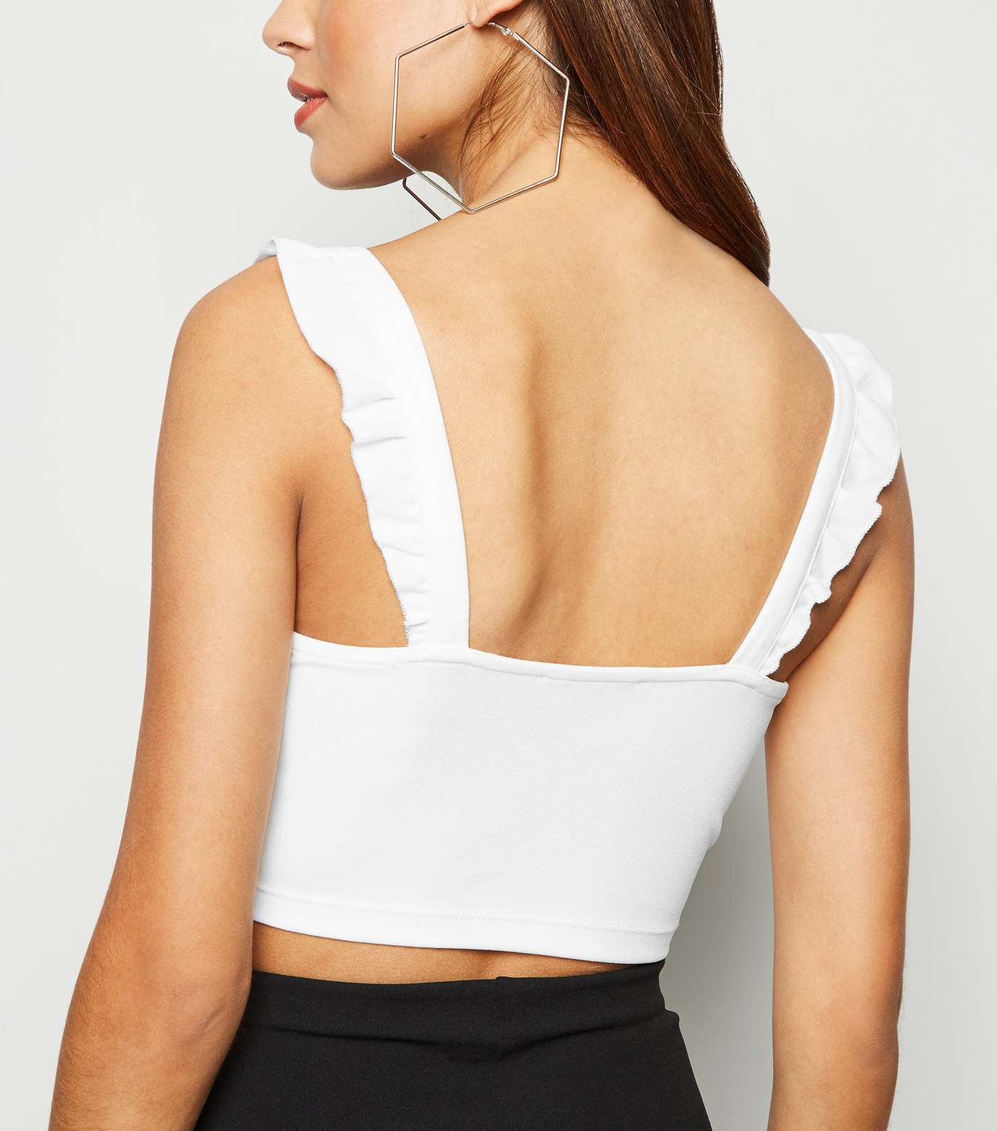 White Bow Front Crop Top Image 3