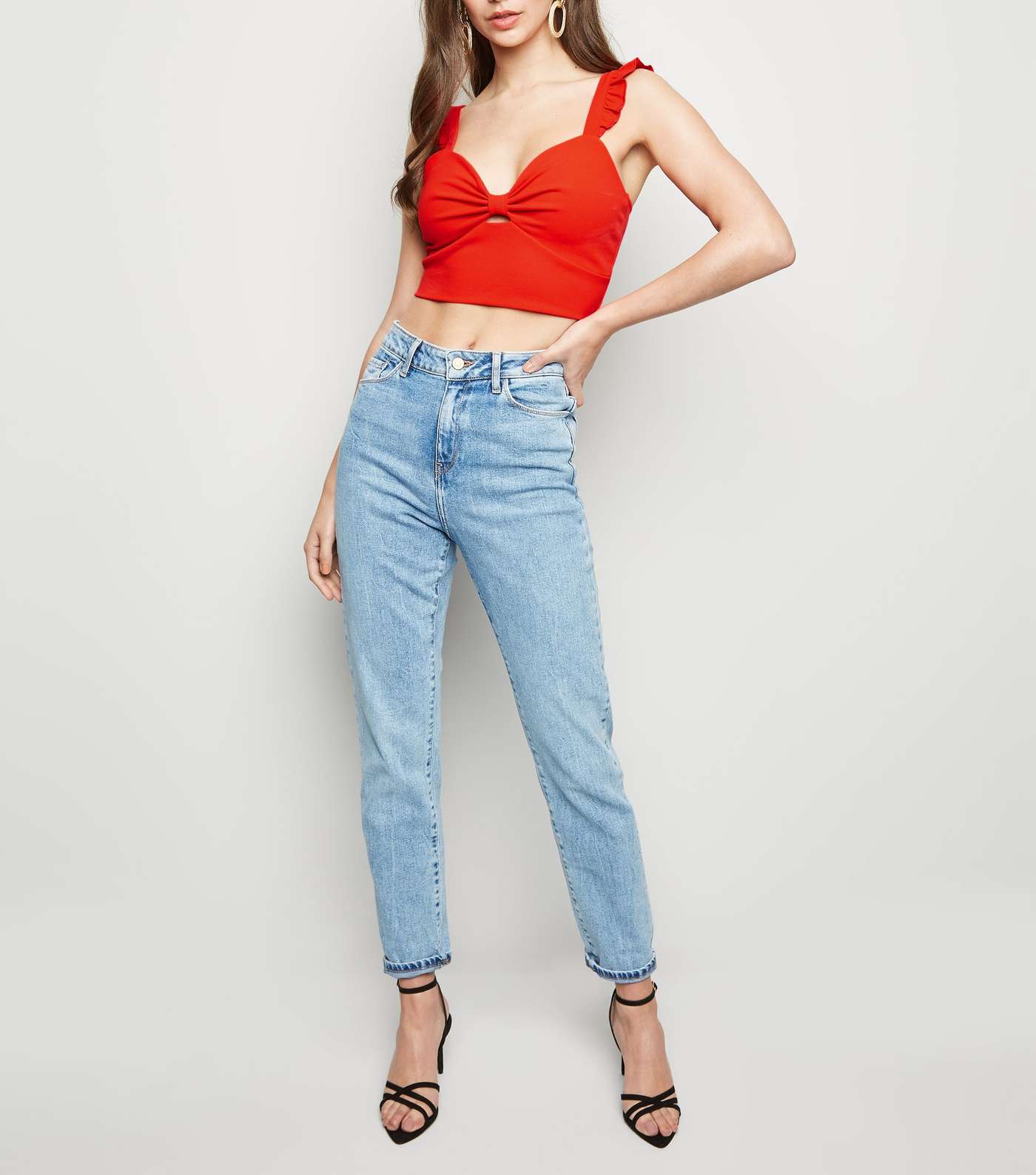 Red Bow Front Crop Top Image 2