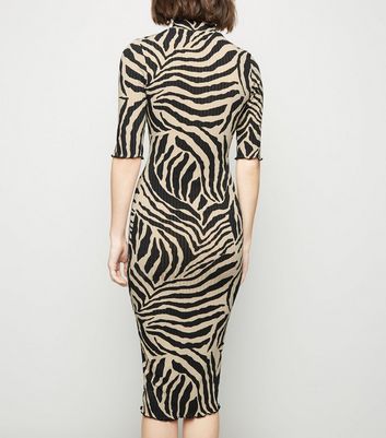 new look zebra midi dress