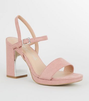 new look pink block heels