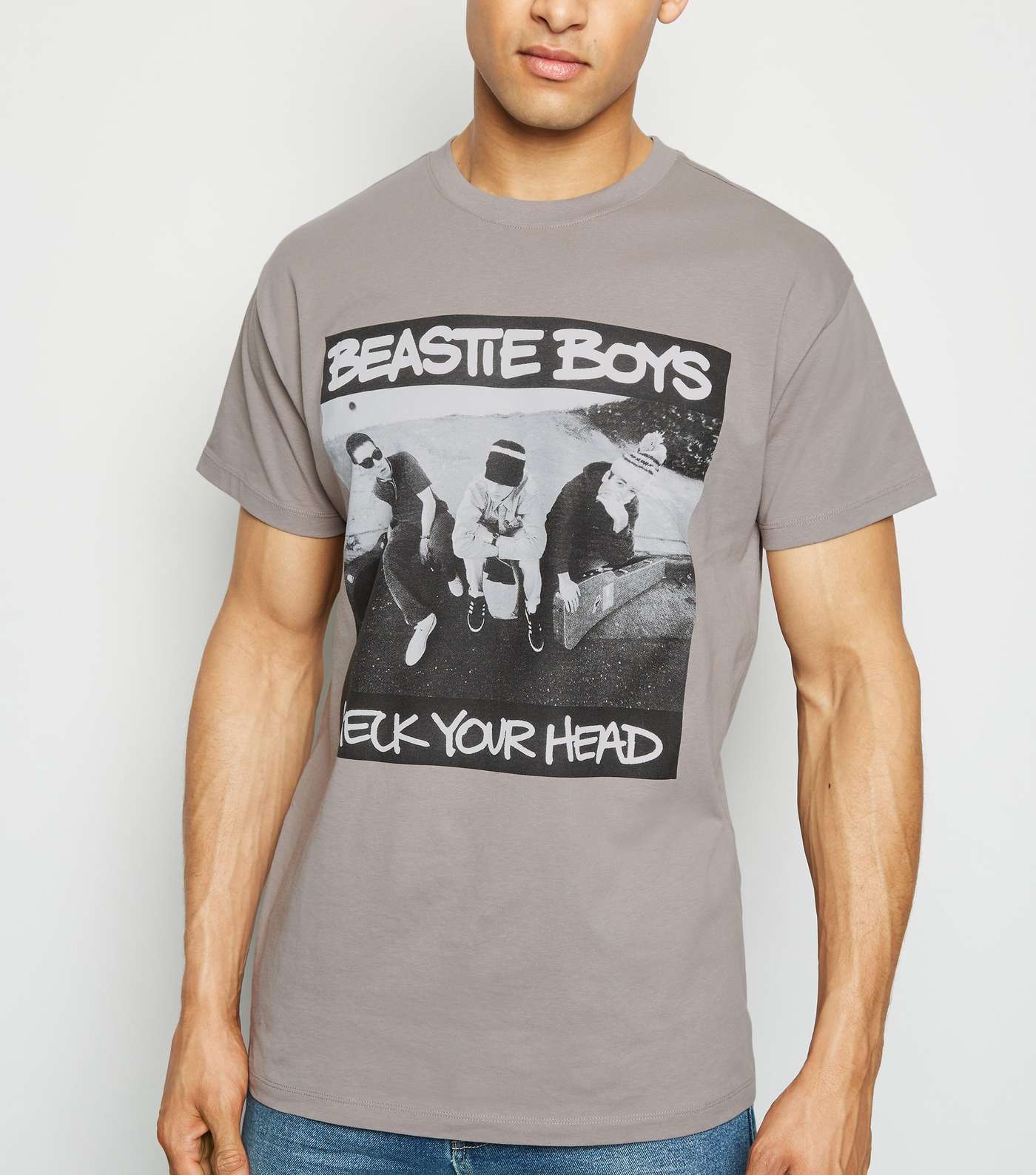 Pale Grey Beastie Boys Print T-Shirt