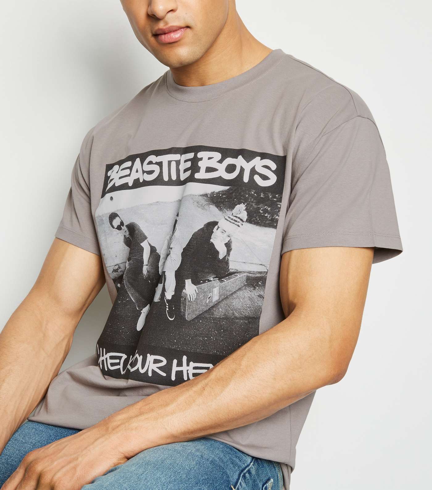 Pale Grey Beastie Boys Print T-Shirt Image 5