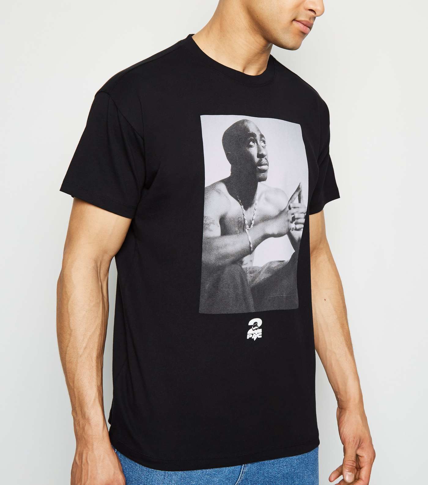 Black Photographic Print 2Pac T-Shirt