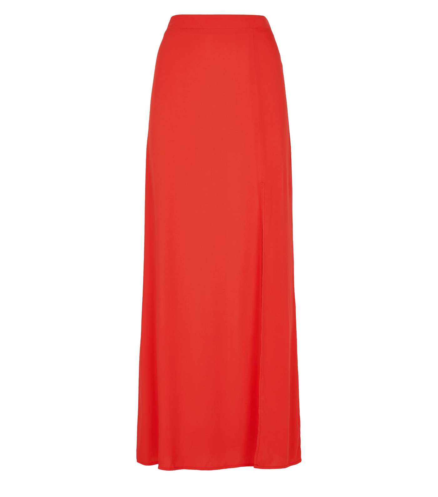 Red Side Split Maxi Skirt Image 4