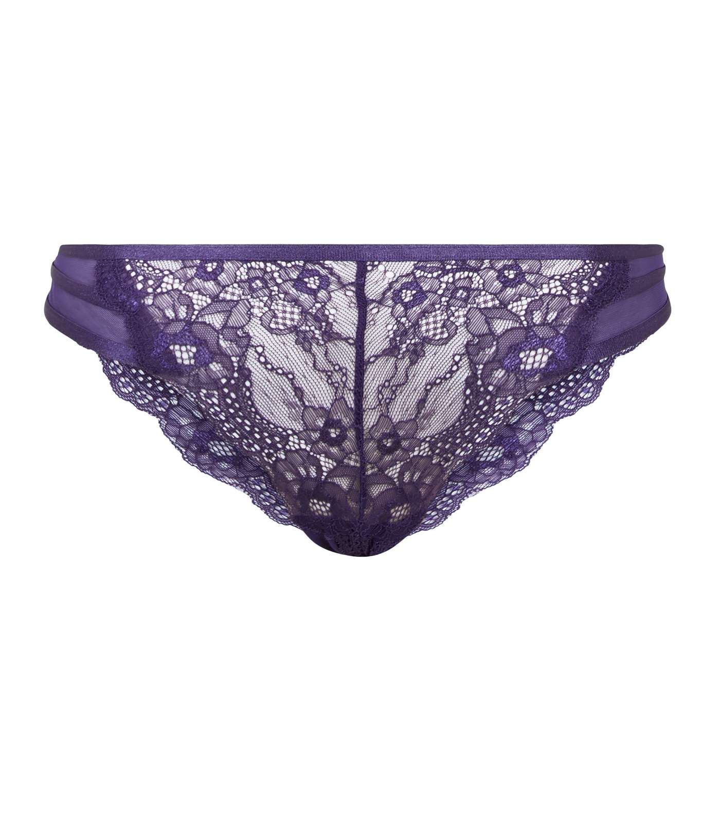Dark Purple Lace Strappy Briefs Image 3