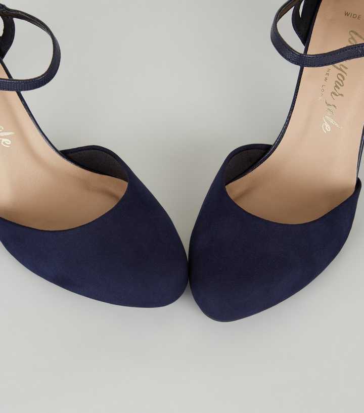 navy court shoes wide fit