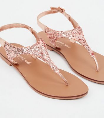 rose gold flat sandals