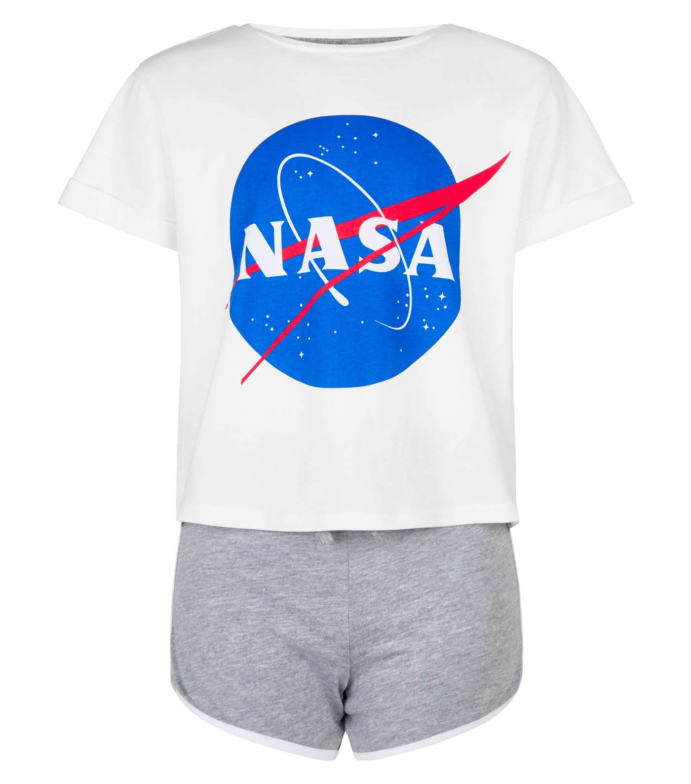 Girls Grey Shorts NASA Logo Pyjama Set Image 4