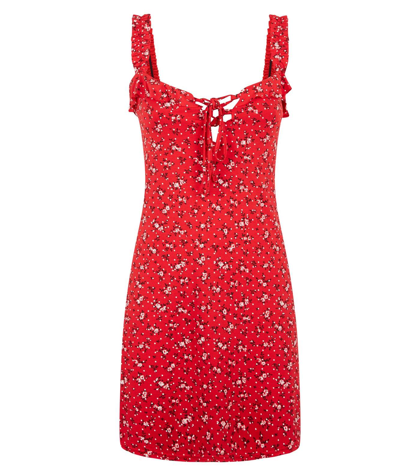 Cameo Rose Red Ditsy Floral Frill Sundress Image 4