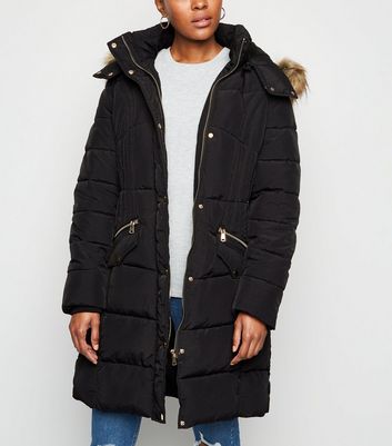 black longline puffer jacket topshop