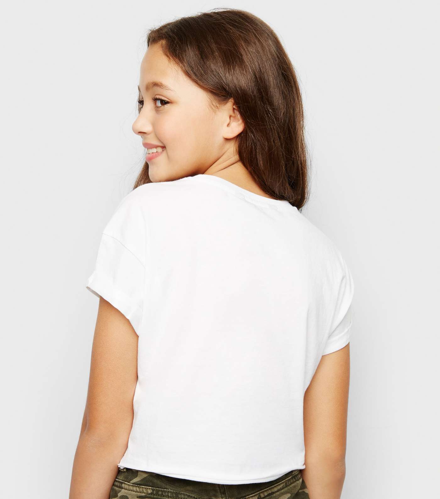 Girls White Be Your Best Self Slogan T-Shirt Image 3