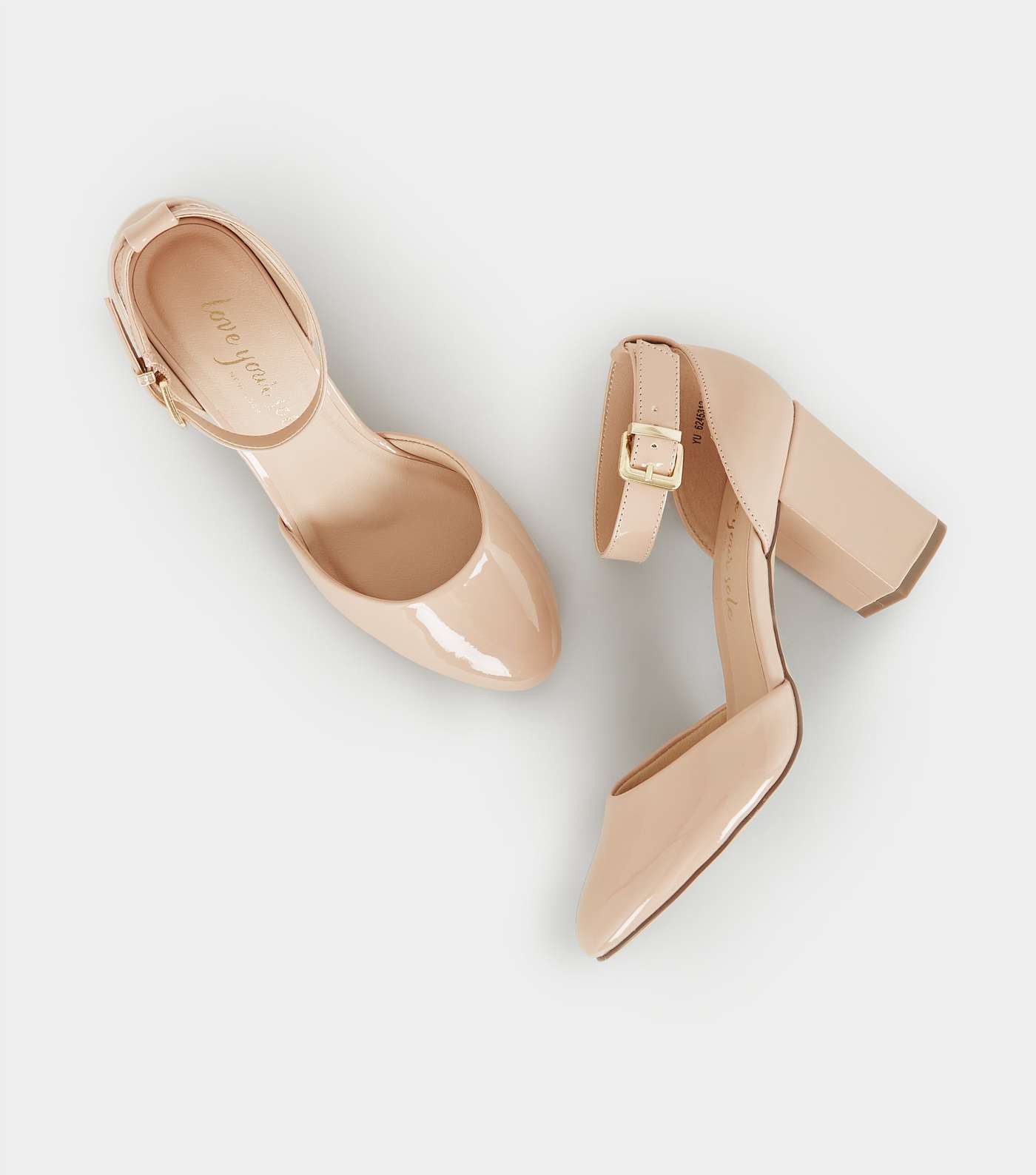 Nude Patent Round Toe Courts Image 3