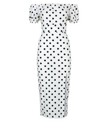 new look black and white spot dress